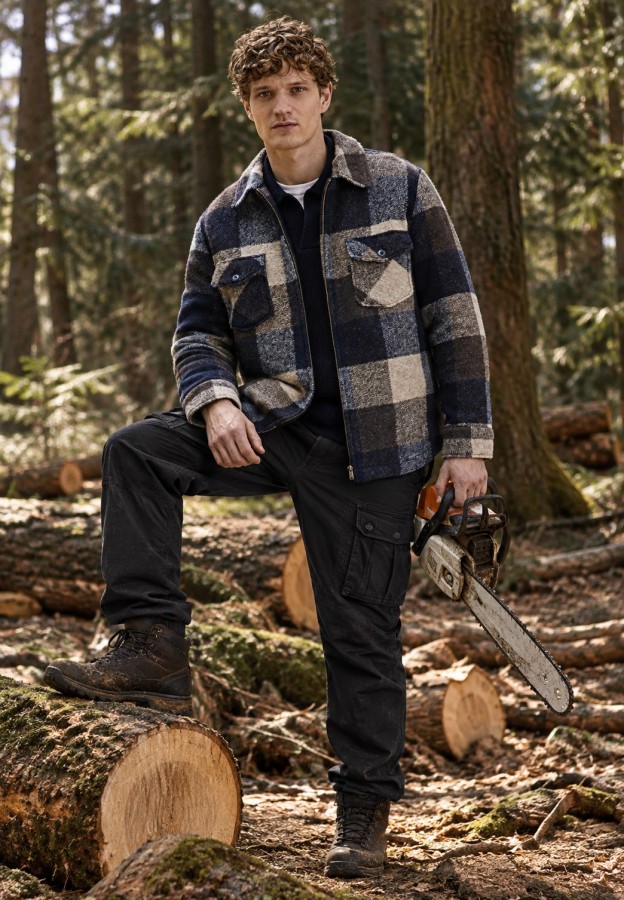Afbeelding van Vance Wool Check M2624070 Chestnut Brown - Heren Overshirt  - Butcher of Blue